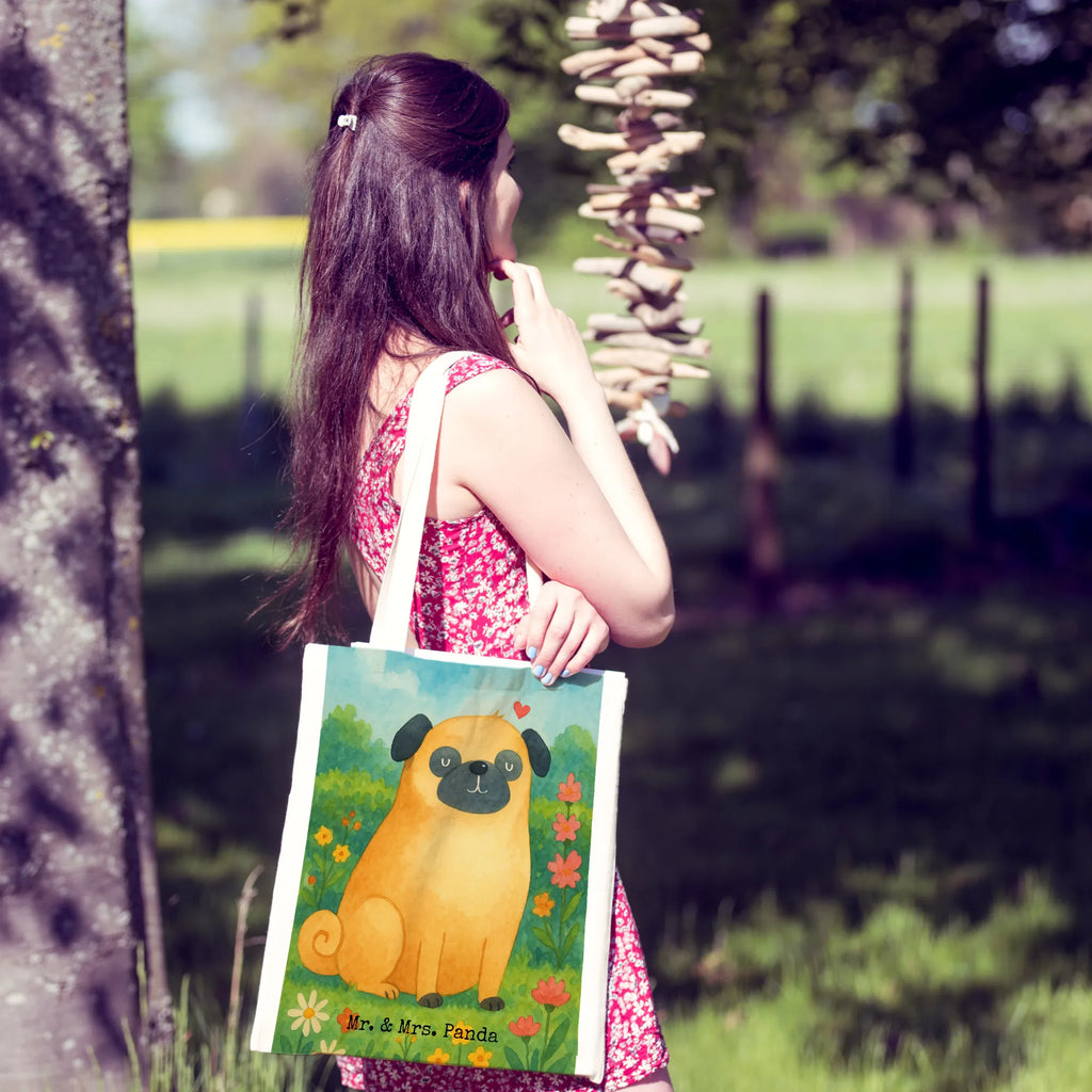 Tote bag Pug Design Einkaufstüte, Badetasche, Umhängetasche, Stoffbeutel, Einkaufstasche, Jutebeutel, Beuteltasche, Tragetasche, Laptoptasche, Strandtasche, Tasche, Shopper, Stofftasche, Jutetasche, Beutel, Schultertasche, Hund, Hundemotiv, Haustier, Hunderasse, Tierliebhaber, Hundebesitzer, Sprüche, Hundeliebe, Mops, Liebe