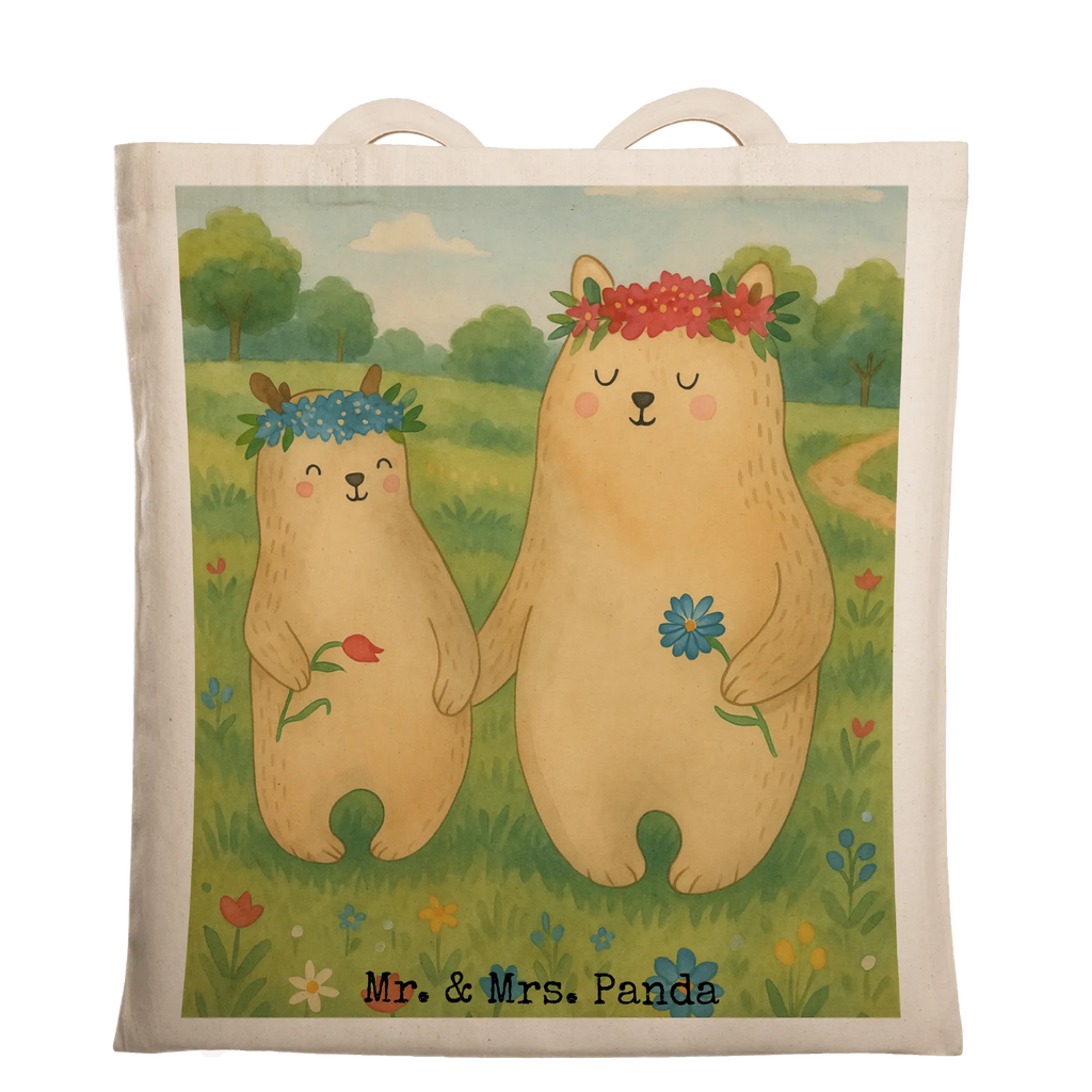 Tragetasche Bären mit Blumenkranz Design Tragetasche, Beutel, Einkaufstasche, Shopper, Einkaufstüte, Schultertasche, Stofftasche, Strandtasche, Laptoptasche, Beuteltasche, Jutebeutel, Umhängetasche, Jutetasche, Tasche, Stoffbeutel, Badetasche, Familie, Vatertag, Muttertag, Bruder, Schwester, Mama, Papa, Oma, Opa, Bären, Lieblingsmama, Mutti, Kinder, weltbeste Mama, Vorbild, Tochter, Kind, Geschenk Mama. Muttertag, Bär, Mutter, beste Mutter, Family, Lieblingsmensch, Mami, Töchter