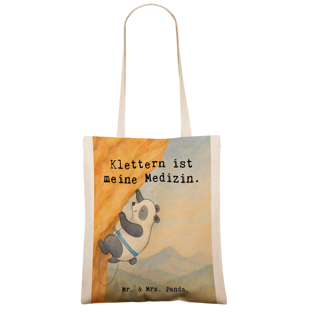 Tragetasche Panda Klettern Design Shopper, Strandtasche, Stoffbeutel, Schultertasche, Einkaufstüte, Tragetasche, Badetasche, Beutel, Jutebeutel, Jutetasche, Tasche, Laptoptasche, Einkaufstasche, Umhängetasche, Beuteltasche, Stofftasche, Geschenk, Sport, Sportart, Hobby, Schenken, Danke, Dankeschön, Auszeichnung, Gewinn, Sportler, Klettersport, Bouldern, Klettern, Kletterhalle