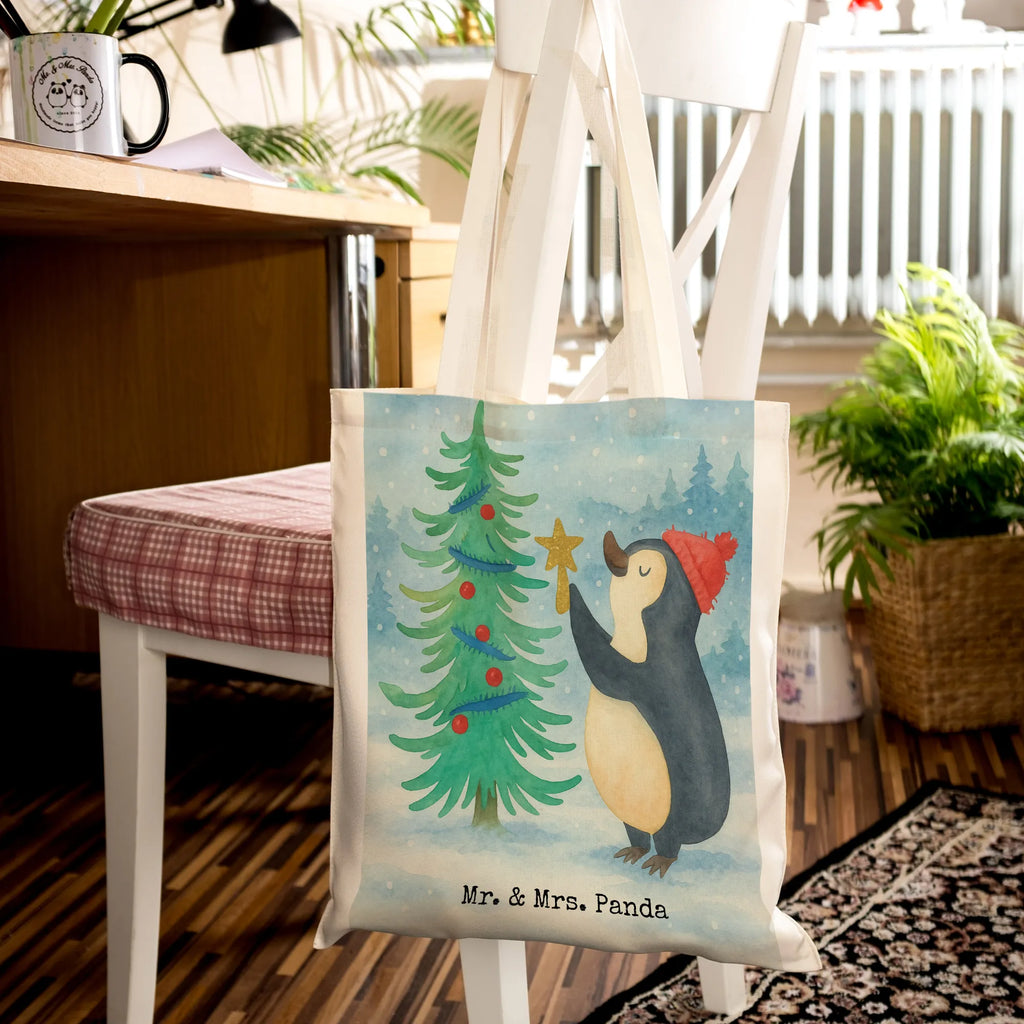 Tragetasche Pinguin Weihnachtsbaum Design Schultertasche, Laptoptasche, Stoffbeutel, Jutebeutel, Beutel, Stofftasche, Tasche, Shopper, Badetasche, Tragetasche, Einkaufstasche, Jutetasche, Einkaufstüte, Beuteltasche, Umhängetasche, Strandtasche, Winter, Weihnachten, Weihnachtsdeko, Nikolaus, Advent, Heiligabend, Wintermotiv, Pinguin