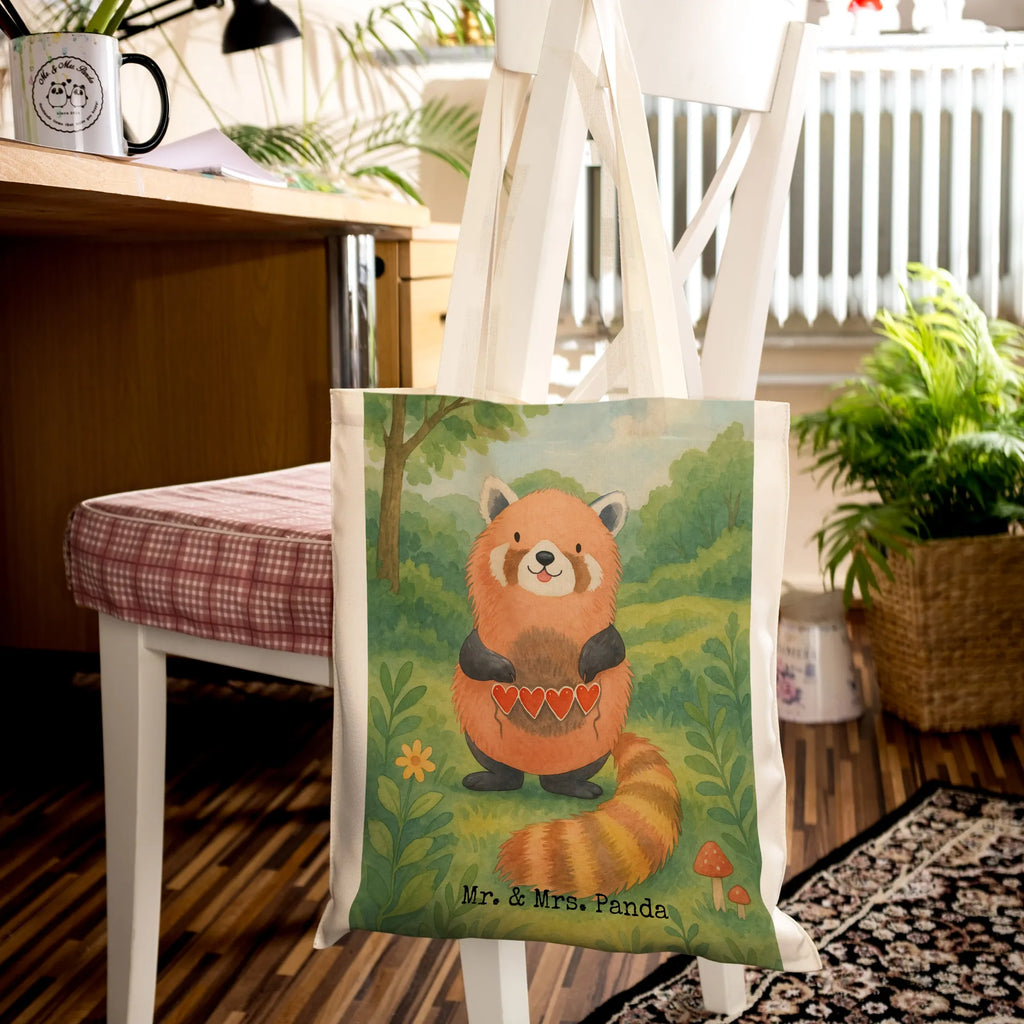 Torba Czerwony Panda Design Beuteltasche, Badetasche, Tragetasche, Einkaufstüte, Schultertasche, Umhängetasche, Einkaufstasche, Shopper, Stoffbeutel, Strandtasche, Stofftasche, Jutetasche, Beutel, Jutebeutel, Tasche, Laptoptasche, Tiermotive, Gute Laune, lustige Sprüche, Tiere, Liebling, Rot, Herz, Panda, Liebe, Lieblingsmensch