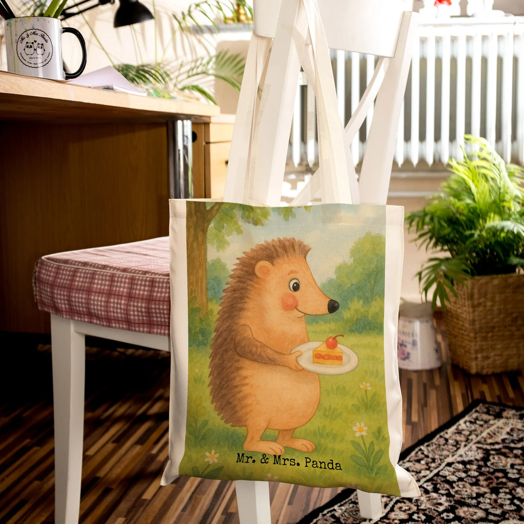 Tote bag Hedgehog piece of cake Design jute bag, Carrier bag, shopper, pouch, cotton bag, shopping bag, shoulder bag, cloth bag, bag, small animals, cute, funny, cute animal motives, hand drawn, small world, funny sayings, good mood, happy, gifts, gift ideas, special gifts, animal lover, card, cake, food saying, birthday cake, bake cake, invitation party, baking gift, hedgehog