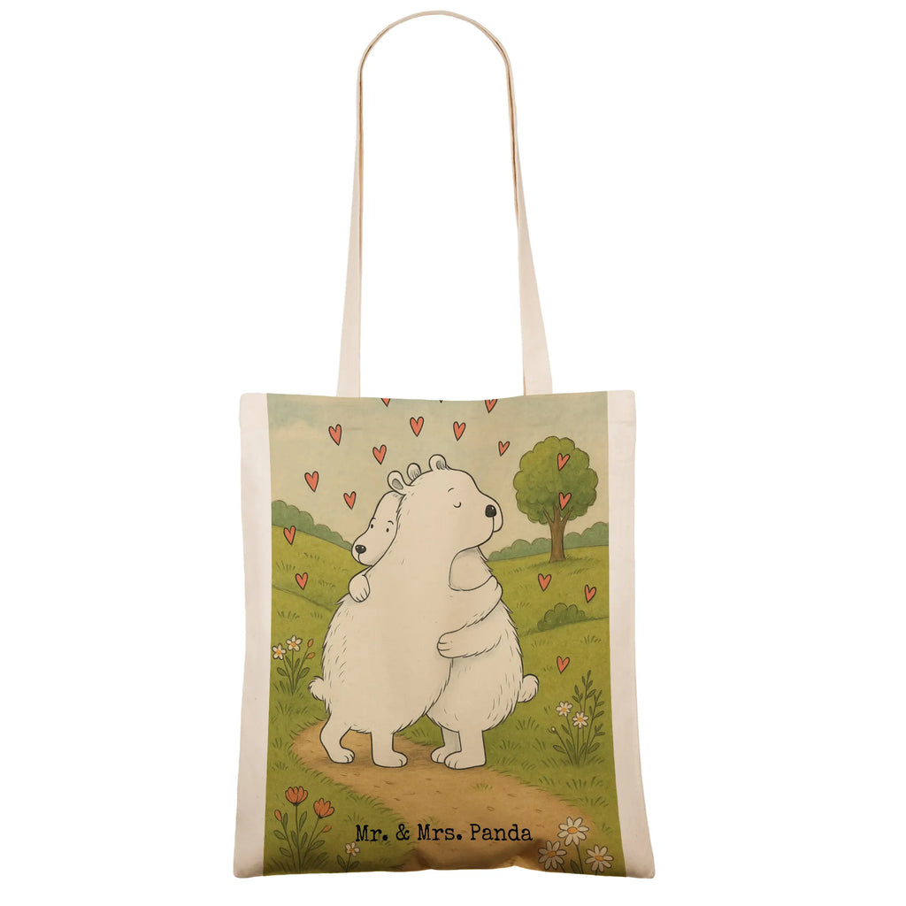 Tote bag Icebear Embrace Design bag, shopper, Carrier bag, jute bag, cloth bag, shopping bag, cotton bag, shoulder bag, pouch, small animals, cute, funny, cute animal motives, hand drawn, small world, funny sayings, good mood, happy, gifts, gift ideas, special gifts, animal lover, card