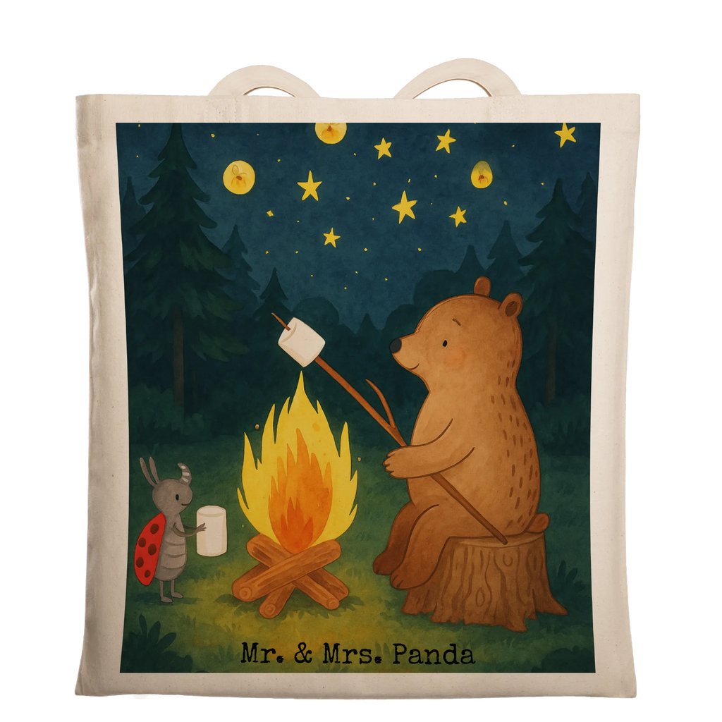 Tragetasche Bär & Marienkäfer Lagerfeuer Design Einkaufstüte, Umhängetasche, Beuteltasche, Strandtasche, Tragetasche, Stoffbeutel, Einkaufstasche, Schultertasche, Badetasche, Stofftasche, Tasche, Jutebeutel, Shopper, Jutetasche, Laptoptasche, Beutel, Bär, Teddy, Teddybär, Lagerfeuer