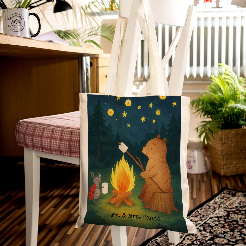 Tragetasche Bär & Marienkäfer Lagerfeuer Design Einkaufstüte, Umhängetasche, Beuteltasche, Strandtasche, Tragetasche, Stoffbeutel, Einkaufstasche, Schultertasche, Badetasche, Stofftasche, Tasche, Jutebeutel, Shopper, Jutetasche, Laptoptasche, Beutel, Bär, Teddy, Teddybär, Lagerfeuer