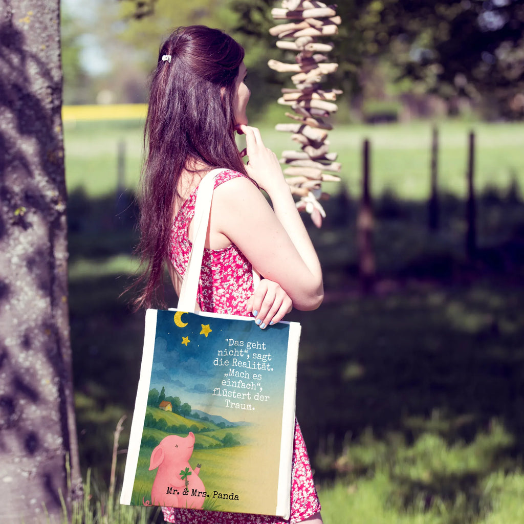 Tote bag Pig Luck Design Carrier bag, shopper, cloth bag, jute bag, shoulder bag, cotton bag, bag, pouch, shopping bag, small animals, cute, funny, cute animal motives, hand drawn, small world, funny sayings, good mood, happy, gifts, gift ideas, special gifts, animal lover, card, Lucky bastard. Luck, lucky charm, dreams, stars, motivation, piglet, asterisks, pig, goals