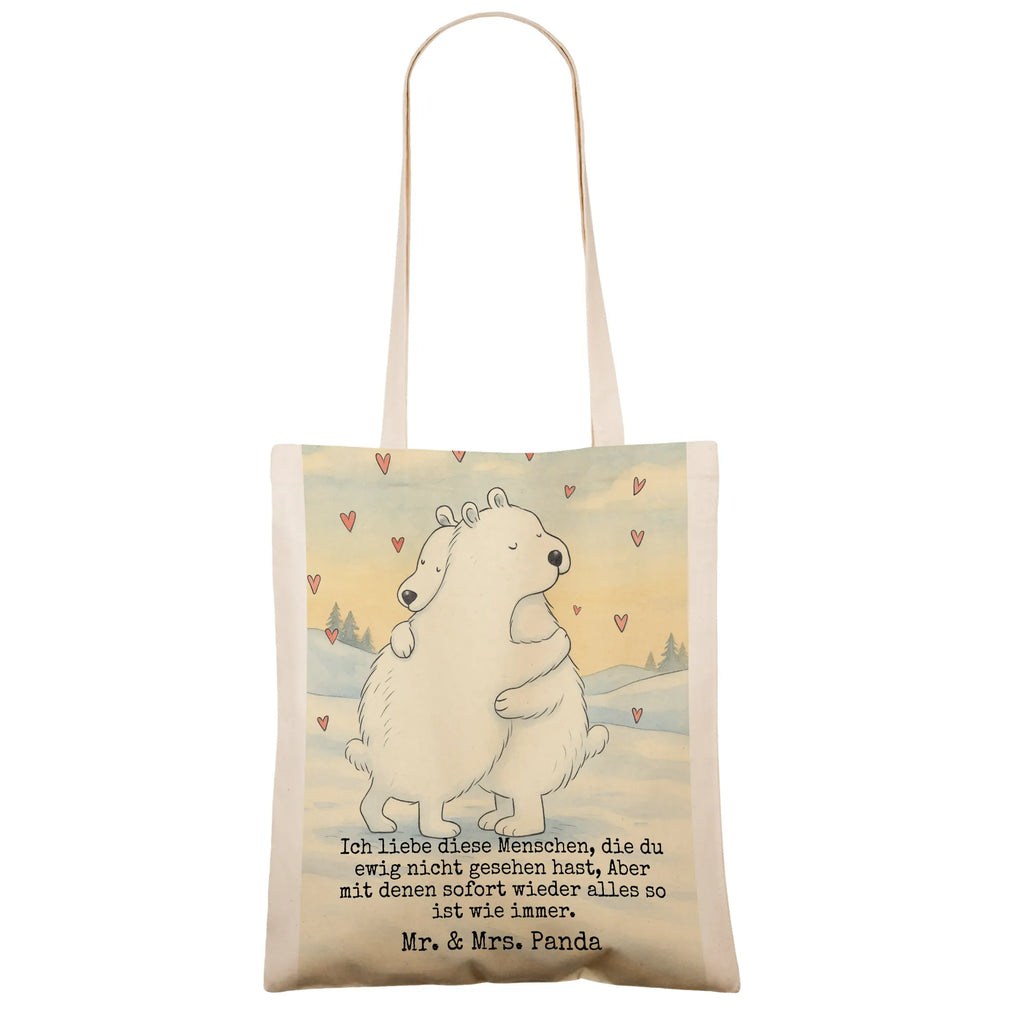 Tote bag Icebear Embrace Design bag, shopper, Carrier bag, jute bag, cloth bag, shopping bag, cotton bag, shoulder bag, pouch, small animals, cute, funny, cute animal motives, hand drawn, small world, funny sayings, good mood, happy, gifts, gift ideas, special gifts, animal lover, card