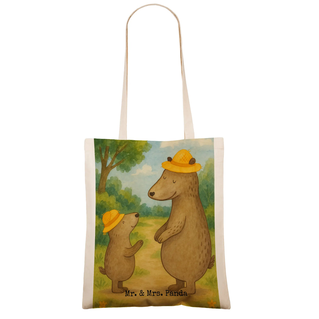 Tragetasche Bären mit Hut Design Jutetasche, Laptoptasche, Umhängetasche, Stofftasche, Einkaufstüte, Jutebeutel, Beutel, Badetasche, Einkaufstasche, Tragetasche, Beuteltasche, Schultertasche, Tasche, Strandtasche, Shopper, Stoffbeutel, Familie, Vatertag, Muttertag, Bruder, Schwester, Mama, Papa, Oma, Opa, Paps, Bären, Kinder, Kind, Daddy, Vater-Sohn, Vater, Family, Sohn, Bär, Söhne, Vorbild, Lieblingsmensch, Dad, Papi
