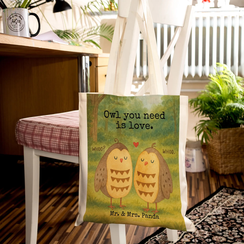 Tragetasche Eulen Liebe Design Laptoptasche, Schultertasche, Einkaufstüte, Tragetasche, Beutel, Stofftasche, Einkaufstasche, Umhängetasche, Tasche, Badetasche, Jutebeutel, Strandtasche, Beuteltasche, Jutetasche, Stoffbeutel, Shopper, Eule, Wortspiel lustig, Freund, All you need is love, Liebe Spruch, Eule Deko, Owl, Freundin Geschenk, Liebe, Hochzeit Spruch