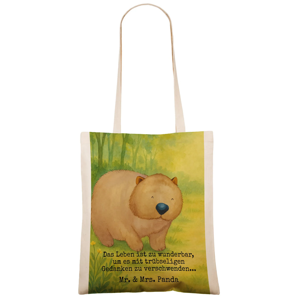 Tote bag Wombat Design Einkaufstüte, Strandtasche, Tasche, Stoffbeutel, Stofftasche, Schultertasche, Beutel, Umhängetasche, Laptoptasche, Jutetasche, Jutebeutel, Tragetasche, Shopper, Einkaufstasche, Beuteltasche, Badetasche, Tiermotive, Gute Laune, lustige Sprüche, Tiere, Spruch, Motivation, Das Leben ist schön, Wombat, Australien