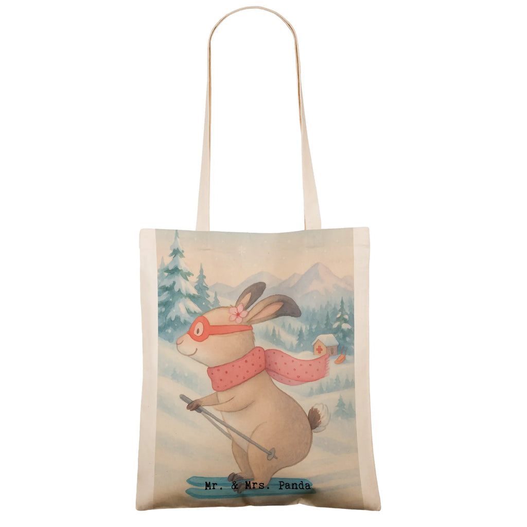 Tragetasche Hase Skifahren Design Stoffbeutel, Jutebeutel, Beutel, Tragetasche, Schultertasche, Strandtasche, Stofftasche, Laptoptasche, Einkaufstasche, Badetasche, Beuteltasche, Umhängetasche, Einkaufstüte, Tasche, Shopper, Jutetasche, Geschenk, Sport, Sportart, Hobby, Schenken, Danke, Dankeschön, Auszeichnung, Gewinn, Sportler, Ski fahren, Skisport, Skiwettbewerb, Skifahren, Skirennen