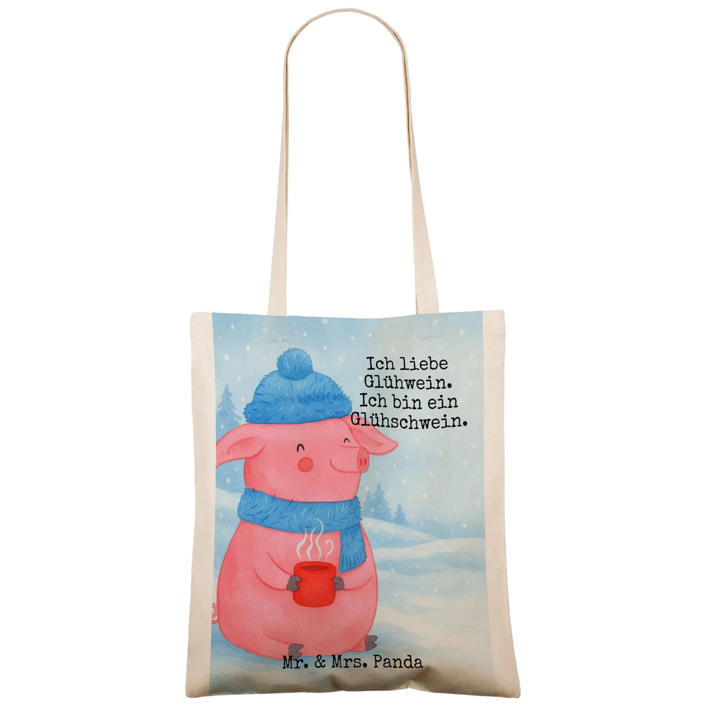 Tragetasche Schwein Glühwein Design Beuteltasche, Stofftasche, Umhängetasche, Strandtasche, Jutetasche, Jutebeutel, Einkaufstasche, Stoffbeutel, Schultertasche, Laptoptasche, Einkaufstüte, Tasche, Tragetasche, Beutel, Badetasche, Shopper, Winter, Weihnachten, Weihnachtsdeko, Nikolaus, Advent, Heiligabend, Wintermotiv, Punsch, Glühschwein, Weihnachtsmarkt, Glühwein