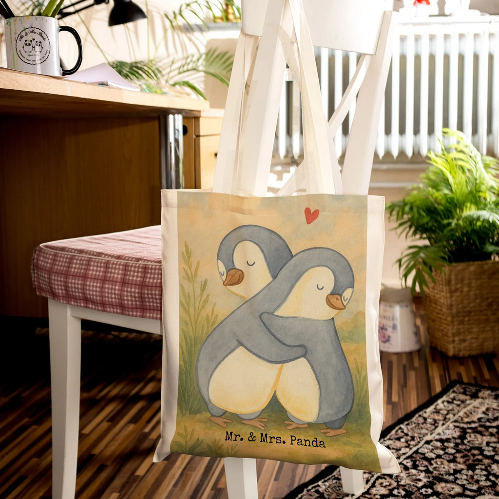Tragetasche Pinguine Kuscheln Design Tasche, Schultertasche, Strandtasche, Stoffbeutel, Shopper, Beutel, Umhängetasche, Tragetasche, Jutetasche, Beuteltasche, Laptoptasche, Stofftasche, Einkaufstüte, Einkaufstasche, Badetasche, Jutebeutel, Liebe, Partner, Freund, Freundin, Ehemann, Ehefrau, Heiraten, Verlobung, Heiratsantrag, Liebesgeschenk, Jahrestag, Hocheitstag, Geschenk für Freundin, Mitbringsel, Hochzeitstag, für Männer, Valentinstag, für Ehemann, Geschenk für Partner, Geschenk für Frauen, Liebesbeweis