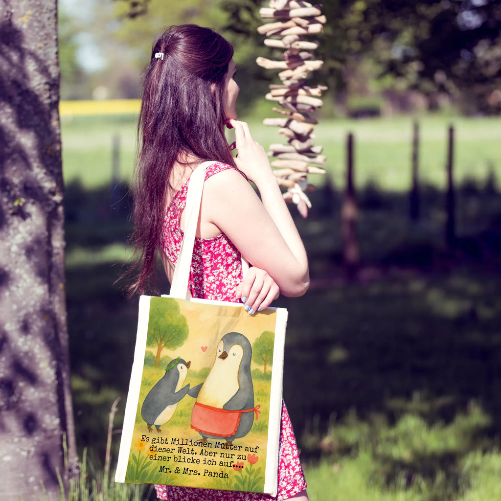 Tragetasche Pinguin mit Kind Design Stofftasche, Einkaufstasche, Jutebeutel, Strandtasche, Umhängetasche, Beutel, Jutetasche, Schultertasche, Shopper, Tragetasche, Tasche, Stoffbeutel, Beuteltasche, Einkaufstüte, Badetasche, Laptoptasche, Familie, Vatertag, Muttertag, Bruder, Schwester, Mama, Papa, Oma, Opa, Mami, Geschenk, Mutti, Mutter, Geburststag