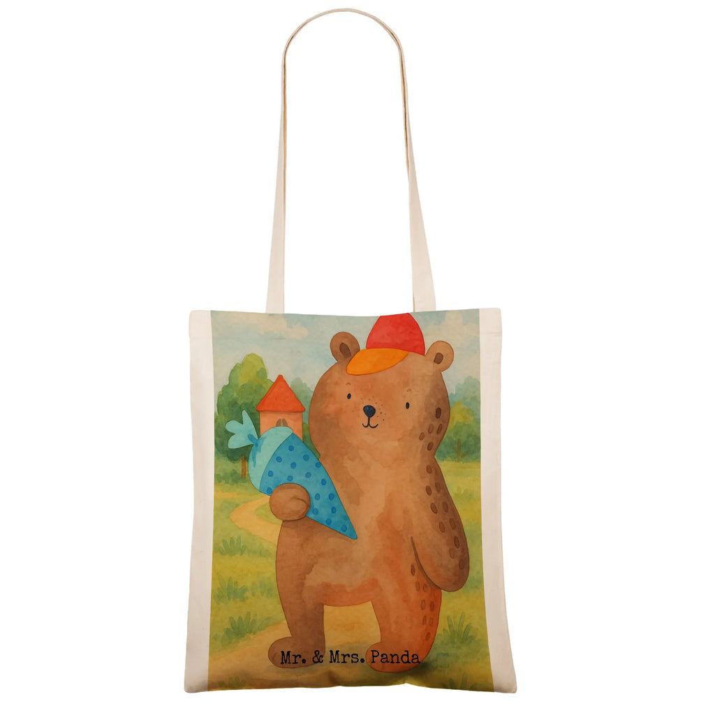 Tragetasche Bär Schultüte Design Stofftasche, Stoffbeutel, Einkaufstüte, Badetasche, Beuteltasche, Umhängetasche, Tragetasche, Strandtasche, Tasche, Shopper, Jutebeutel, Einkaufstasche, Beutel, Jutetasche, Schultertasche, Laptoptasche, Bär, Teddy, Teddybär, Schulbeginn, Erster Schultag Geschenk, Einschulung Geschenk, Schule Geschenk, Schultüte, Bär Motiv, Schulanfang, Grundschule