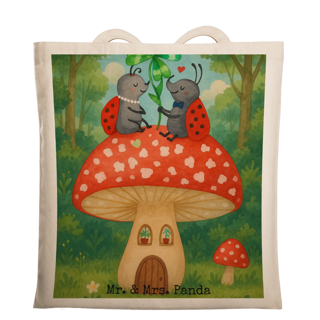 Tote bag ladybug toadstool Design cloth bag, shopper, shoulder bag, bag, pouch, shopping bag, Carrier bag, jute bag, cotton bag, small animals, cute, funny, cute animal motives, hand drawn, small world, funny sayings, good mood, happy, gifts, gift ideas, special gifts, animal lover, card, at home, ladybird, flat, house of fleshy fungi, house, toadstool