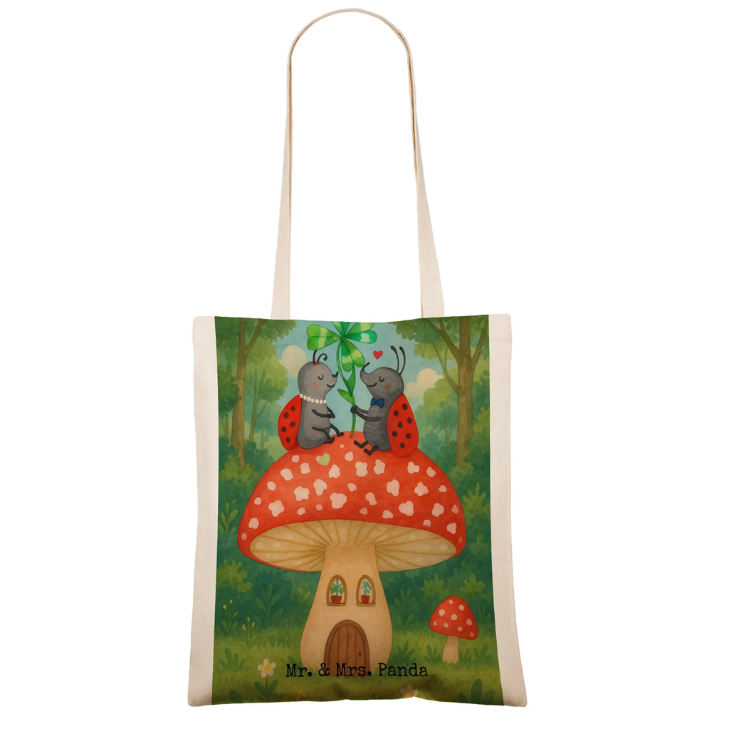 Tote bag ladybug toadstool Design cloth bag, shopper, shoulder bag, bag, pouch, shopping bag, Carrier bag, jute bag, cotton bag, small animals, cute, funny, cute animal motives, hand drawn, small world, funny sayings, good mood, happy, gifts, gift ideas, special gifts, animal lover, card, at home, ladybird, flat, house of fleshy fungi, house, toadstool