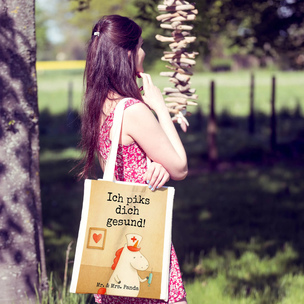 Tragetasche Einhorn Krankenschwester Design Jutetasche, Einkaufstasche, Einkaufstüte, Strandtasche, Stoffbeutel, Tasche, Jutebeutel, Beuteltasche, Umhängetasche, Laptoptasche, Stofftasche, Tragetasche, Badetasche, Shopper, Beutel, Schultertasche, Einhorn, Einhörner, Einhorn Deko, Unicorn, Ärztin Geschenk, Krankenschwester Geschenk, Krankenhaus, Krankenpflegerin, Krankenpfleger Geschenk, Krankenschwester Dankeschön