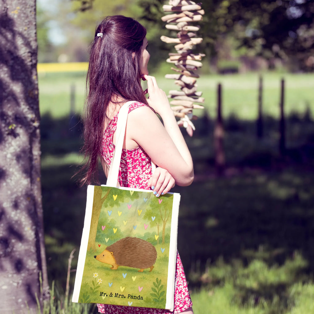 Tragetasche Igel Herzen Design Tasche, Jutetasche, Einkaufstüte, Jutebeutel, Shopper, Umhängetasche, Laptoptasche, Beutel, Einkaufstasche, Stofftasche, Tragetasche, Schultertasche, Badetasche, Strandtasche, Stoffbeutel, Beuteltasche, Tiermotive, Gute Laune, lustige Sprüche, Tiere, Leben, Kuss, Herzen, Vertrauen, Igel, Herz, Liebe