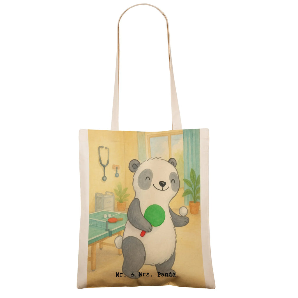 Tragetasche Panda Tischtennis Design Stofftasche, Einkaufstüte, Beutel, Umhängetasche, Strandtasche, Beuteltasche, Jutebeutel, Tasche, Schultertasche, Tragetasche, Laptoptasche, Einkaufstasche, Shopper, Jutetasche, Badetasche, Stoffbeutel, Geschenk, Sport, Sportart, Hobby, Schenken, Danke, Dankeschön, Auszeichnung, Gewinn, Sportler, Tischtennis, Ballsport, Tischtennis Verein, Tischtennis Bund