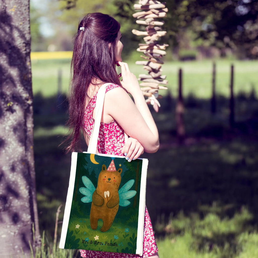 Tragetasche Bär Zahnfee Design Umhängetasche, Einkaufstüte, Jutetasche, Schultertasche, Tasche, Shopper, Tragetasche, Stofftasche, Jutebeutel, Strandtasche, Einkaufstasche, Badetasche, Laptoptasche, Beutel, Stoffbeutel, Beuteltasche, Bär, Teddy, Teddybär, Fee, Milchzahn, Erster Zahn, Zahnfee