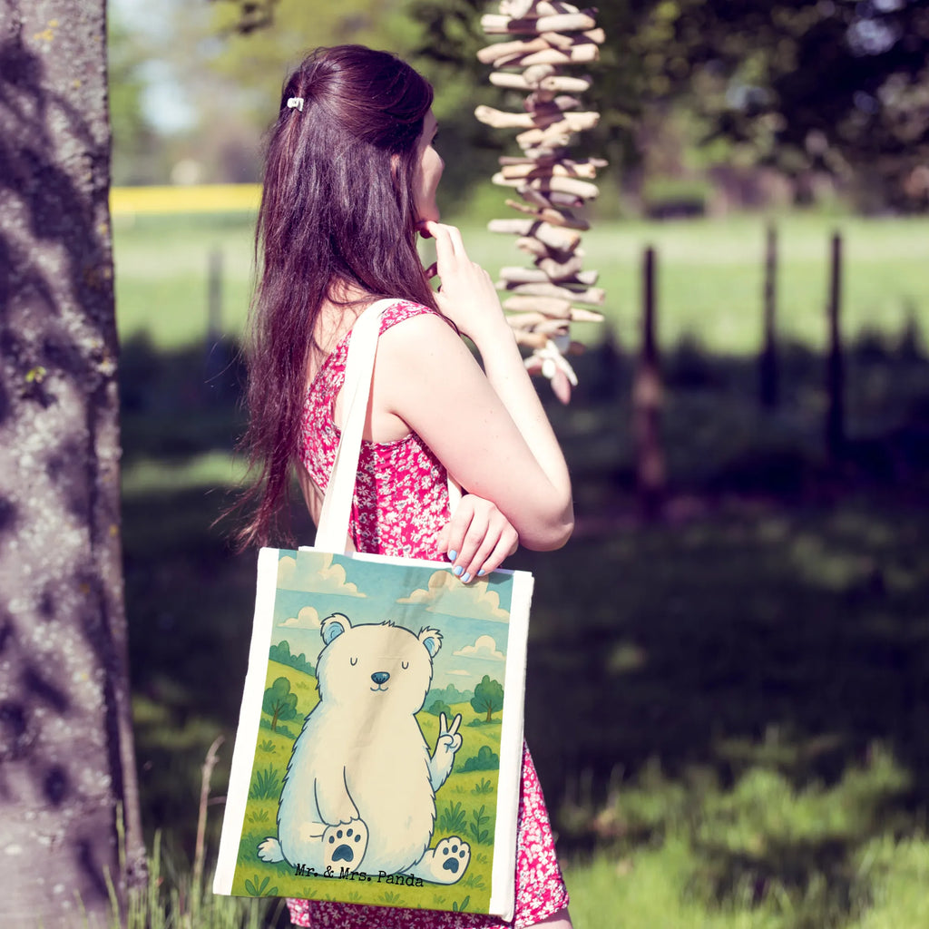 Tragetasche Eisbär Faul Design Shopper, Jutetasche, Badetasche, Stofftasche, Tasche, Einkaufstasche, Tragetasche, Stoffbeutel, Einkaufstüte, Strandtasche, Beutel, Schultertasche, Beuteltasche, Jutebeutel, Laptoptasche, Umhängetasche, Bär, Teddy, Teddybär, Arbeit, Bürojob, Faul, Arbeitsplatz, Homeoffice, Entspannen, Büro, Eisbär, Nordpol, Relaxen