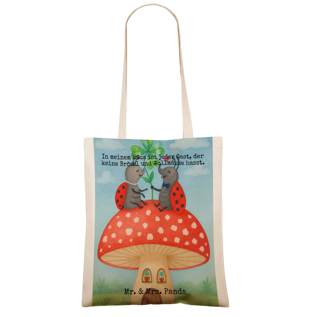 Tote bag ladybug toadstool Design cloth bag, shopper, shoulder bag, bag, pouch, shopping bag, Carrier bag, jute bag, cotton bag, small animals, cute, funny, cute animal motives, hand drawn, small world, funny sayings, good mood, happy, gifts, gift ideas, special gifts, animal lover, card, at home, ladybird, flat, house of fleshy fungi, house, toadstool