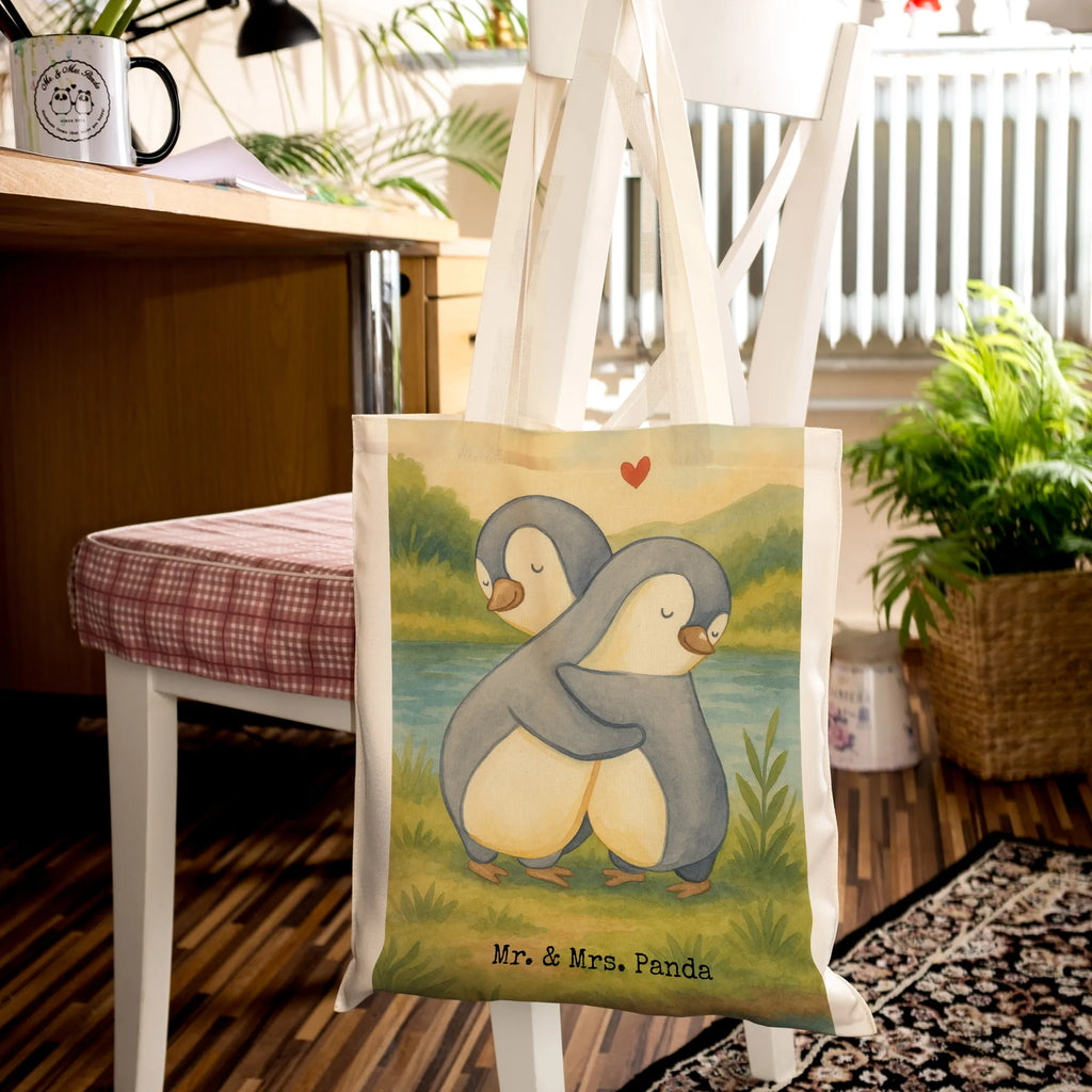 Tote bag penguins Cuddle Design Tragetasche, Umhängetasche, Einkaufstüte, Stoffbeutel, Beutel, Beuteltasche, Shopper, Tasche, Strandtasche, Badetasche, Schultertasche, Laptoptasche, Stofftasche, Jutetasche, Jutebeutel, Einkaufstasche, Liebe, Partner, Freund, Freundin, Ehemann, Ehefrau, Heiraten, Verlobung, Heiratsantrag, Liebesgeschenk, Jahrestag, Hocheitstag, Valentinstag, für Männer, Hochzeitstag, Geschenk für Freundin, Mitbringsel, für Ehemann, Geschenk für Partner, Liebesbeweis, Geschenk für Frauen