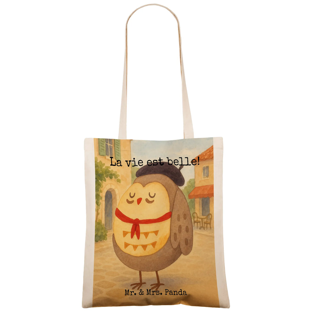 Tragetasche Eule Frankreich Design Stoffbeutel, Umhängetasche, Tasche, Beutel, Einkaufstüte, Shopper, Einkaufstasche, Schultertasche, Badetasche, Stofftasche, Jutebeutel, Strandtasche, Laptoptasche, Jutetasche, Tragetasche, Beuteltasche, Eule, Owl, Eule Deko, Spruch Französisch, La vie est belle, Eulen, hibou, Frankreich, Spruch schön, das Leben ist schön