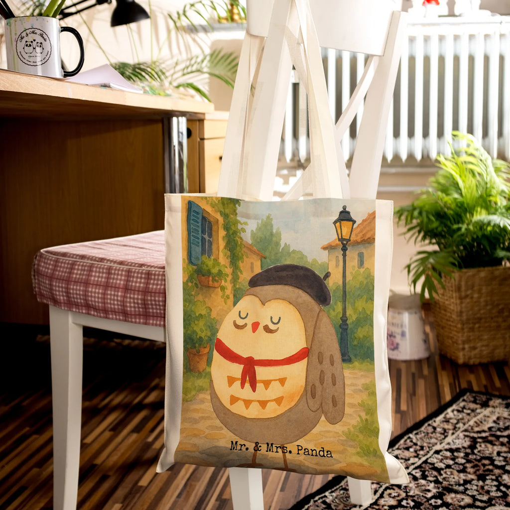 Tragetasche Eule Frankreich Design Stoffbeutel, Umhängetasche, Tasche, Beutel, Einkaufstüte, Shopper, Einkaufstasche, Schultertasche, Badetasche, Stofftasche, Jutebeutel, Strandtasche, Laptoptasche, Jutetasche, Tragetasche, Beuteltasche, Eule, Owl, Eule Deko, Spruch Französisch, La vie est belle, Eulen, hibou, Frankreich, Spruch schön, das Leben ist schön