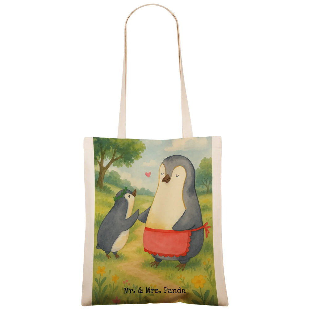 Tragetasche Pinguin mit Kind Design Stofftasche, Einkaufstasche, Jutebeutel, Strandtasche, Umhängetasche, Beutel, Jutetasche, Schultertasche, Shopper, Tragetasche, Tasche, Stoffbeutel, Beuteltasche, Einkaufstüte, Badetasche, Laptoptasche, Familie, Vatertag, Muttertag, Bruder, Schwester, Mama, Papa, Oma, Opa, Mami, Geschenk, Mutti, Mutter, Geburststag
