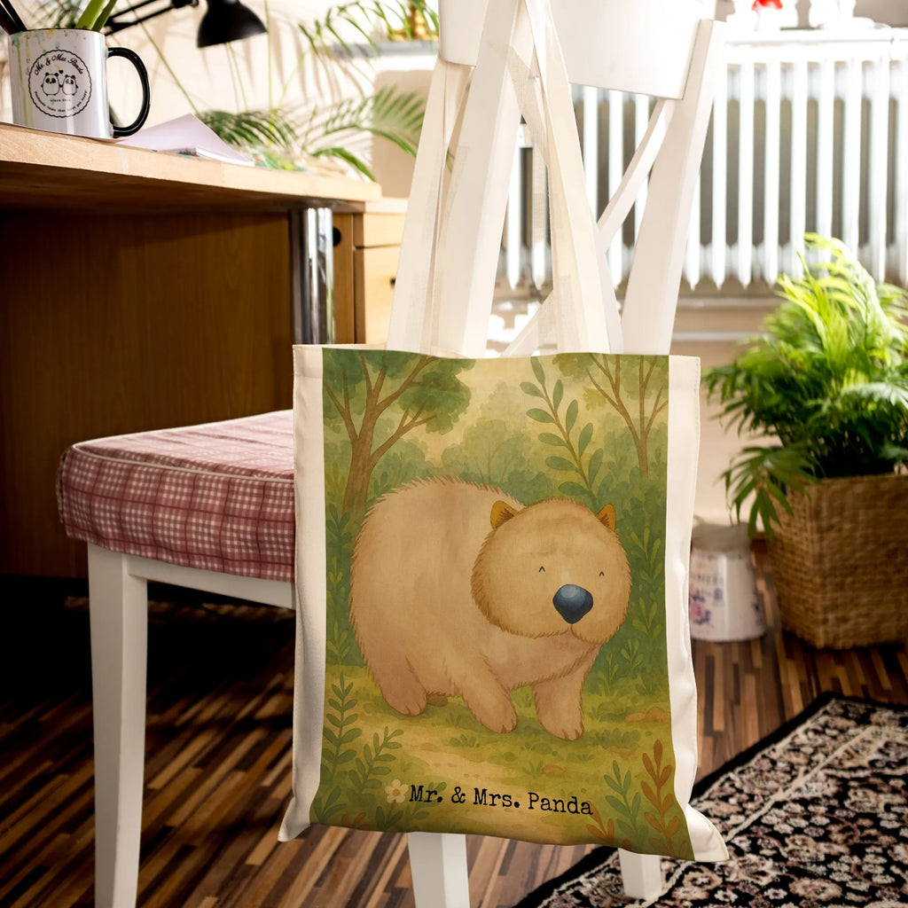 Tote bag Wombat Design Einkaufstüte, Strandtasche, Tasche, Stoffbeutel, Stofftasche, Schultertasche, Beutel, Umhängetasche, Laptoptasche, Jutetasche, Jutebeutel, Tragetasche, Shopper, Einkaufstasche, Beuteltasche, Badetasche, Tiermotive, Gute Laune, lustige Sprüche, Tiere, Spruch, Motivation, Das Leben ist schön, Wombat, Australien