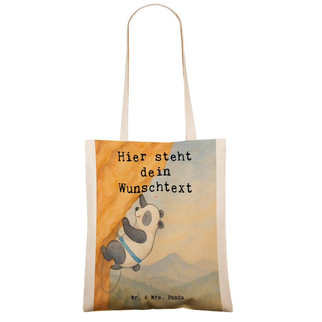 Personalisierte Tragetasche Panda Klettern Design Personalisierter Beutel, Personalisierter Jutebeutel, Tragetasche mit Namen, Einkaufstasche mit Namen, Personalisierte Kindergartentasche, Personalisierter Stoffbeutel, Personalisierte Tasche, Personalisierte Einkaufstasche, Personalisierte Jutetasche, Personalisierte Beuteltasche, Stoffbeutel mit Namen, Geschenk, Sport, Sportart, Hobby, Schenken, Danke, Dankeschön, Auszeichnung, Gewinn, Sportler, Bouldern, Klettersport, Klettern, Kletterhalle