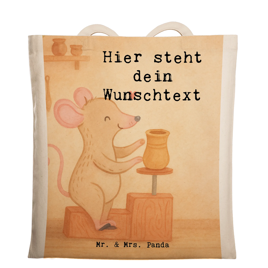 Personalisierte Tragetasche Maus Töpfern Design Stoffbeutel mit Namen, Personalisierter Jutebeutel, Personalisierter Stoffbeutel, Personalisierte Einkaufstasche, Personalisierte Jutetasche, Tragetasche mit Namen, Personalisierte Beuteltasche, Personalisierte Tasche, Einkaufstasche mit Namen, Personalisierter Beutel, Personalisierte Kindergartentasche, Geschenk, Sport, Sportart, Hobby, Schenken, Danke, Dankeschön, Auszeichnung, Gewinn, Sportler, Töpferei, Töpfern, Töpferkurs