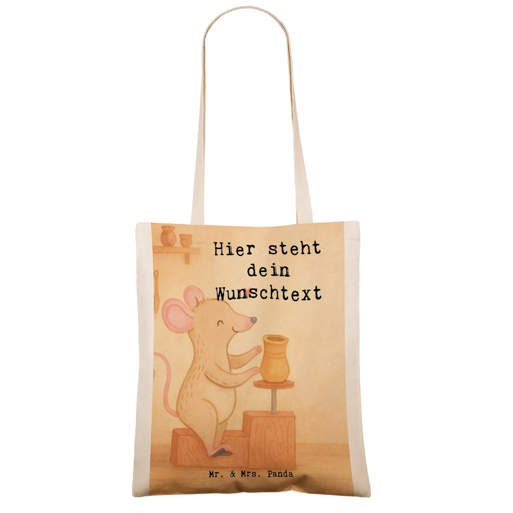 Personalisierte Tragetasche Maus Töpfern Design Stoffbeutel mit Namen, Personalisierter Jutebeutel, Personalisierter Stoffbeutel, Personalisierte Einkaufstasche, Personalisierte Jutetasche, Tragetasche mit Namen, Personalisierte Beuteltasche, Personalisierte Tasche, Einkaufstasche mit Namen, Personalisierter Beutel, Personalisierte Kindergartentasche, Geschenk, Sport, Sportart, Hobby, Schenken, Danke, Dankeschön, Auszeichnung, Gewinn, Sportler, Töpferei, Töpfern, Töpferkurs