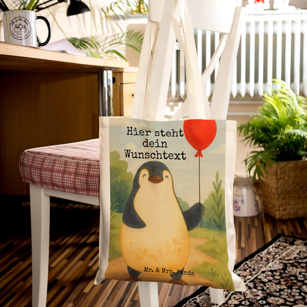 Personalisierte Tragetasche Pinguin Luftballon Design Personalisierte Tasche, Personalisierter Stoffbeutel, Tragetasche mit Namen, Einkaufstasche mit Namen, Personalisierte Kindergartentasche, Personalisierte Einkaufstasche, Personalisierte Beuteltasche, Personalisierter Beutel, Personalisierte Jutetasche, Personalisierter Jutebeutel, Stoffbeutel mit Namen, Pinguin, Neustart, Glück, Geschenk Freundin, beste Freundin, neues Leben, Geschenkidee, Pinguine, Tagträume, Luftballon, Liebe, Lebenslust, Motivation