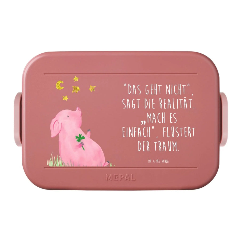MEPAL Bentobox Schwein Glück Motiv Lunchbox, Brotdose, Bentobox, Tiermotive, Gute Laune, lustige Sprüche, Tiere, Ziele, Schweinchen, Sterne, Motivation, Glücksschwein. Glück, Sernchen, Träume, Glücksbringer, Schwein