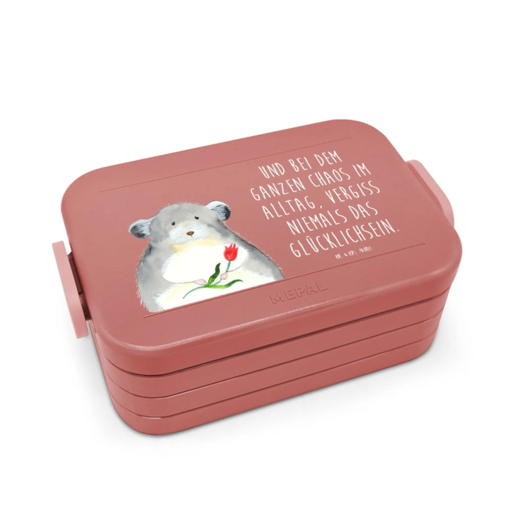 MEPAL Bentobox Chinchilla Blume Motiv Brotdose, Bentobox, Lunchbox, Tiermotive, Gute Laune, lustige Sprüche, Tiere, Liebeskummer, Chaos, Kummer, Büroalltag, Glücklichsein, traurig sein, Büro, Chinchilla, Chinchillas, Depressionen