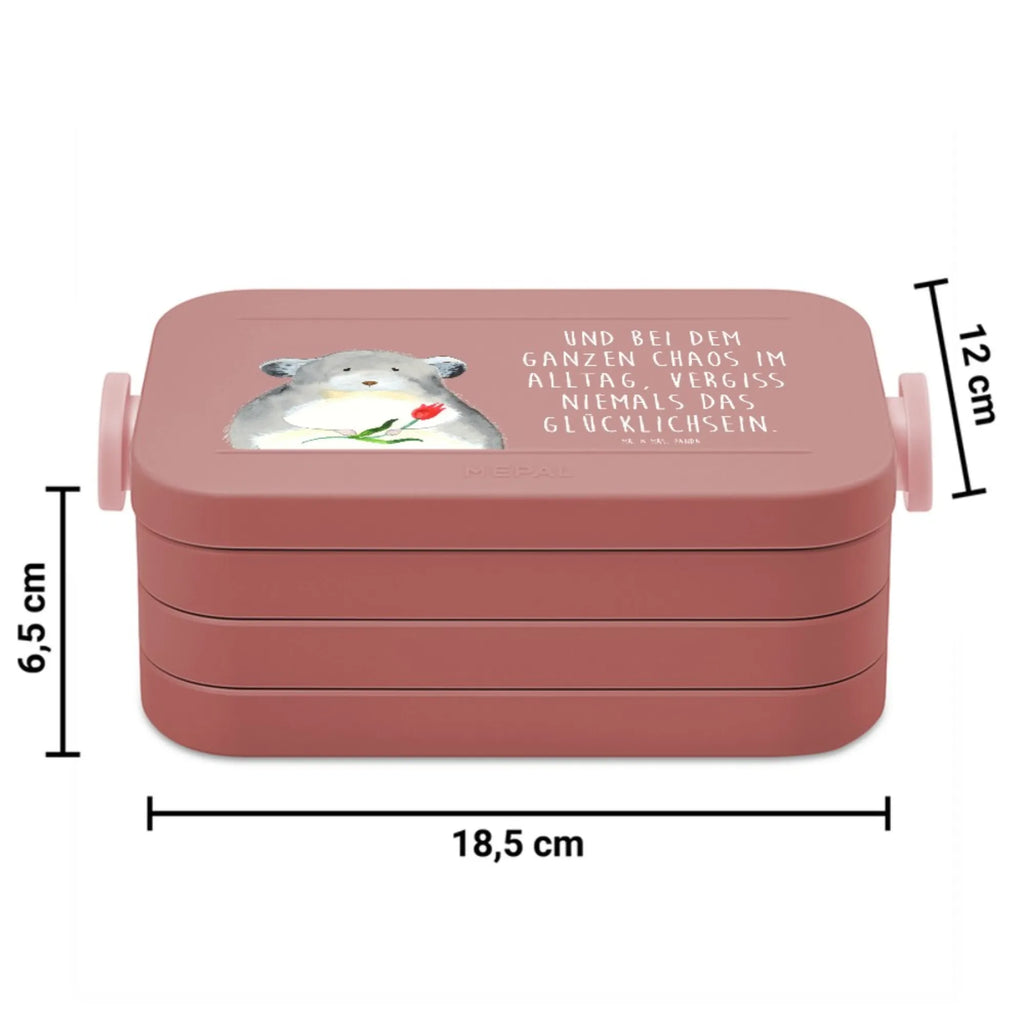 MEPAL Bentobox Chinchilla Blume Motiv Brotdose, Bentobox, Lunchbox, Tiermotive, Gute Laune, lustige Sprüche, Tiere, Liebeskummer, Chaos, Kummer, Büroalltag, Glücklichsein, traurig sein, Büro, Chinchilla, Chinchillas, Depressionen