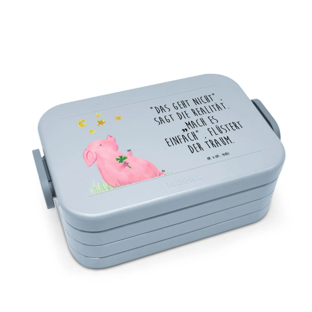 MEPAL Bentobox Schwein Glück Motiv Lunchbox, Brotdose, Bentobox, Tiermotive, Gute Laune, lustige Sprüche, Tiere, Ziele, Schweinchen, Sterne, Motivation, Glücksschwein. Glück, Sernchen, Träume, Glücksbringer, Schwein