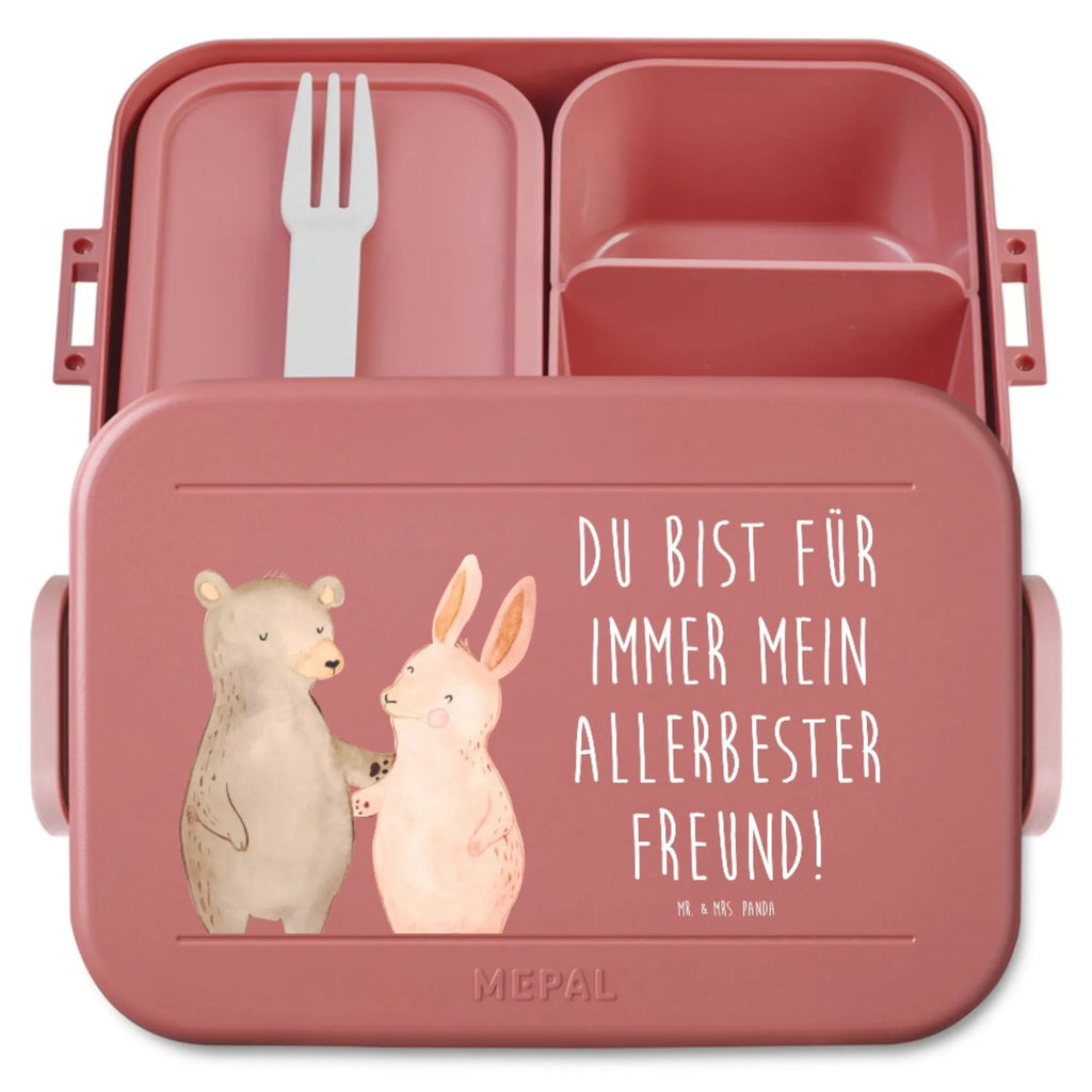 MEPAL Bentobox Bär und Hase Umarmen Motiv Bentobox, Brotdose, Lunchbox, Liebe, Partner, Freund, Freundin, Ehemann, Ehefrau, Heiraten, Verlobung, Heiratsantrag, Liebesgeschenk, Jahrestag, Hocheitstag, bester Freund, best friends, Bär, Freunde, Bärchen, Hase