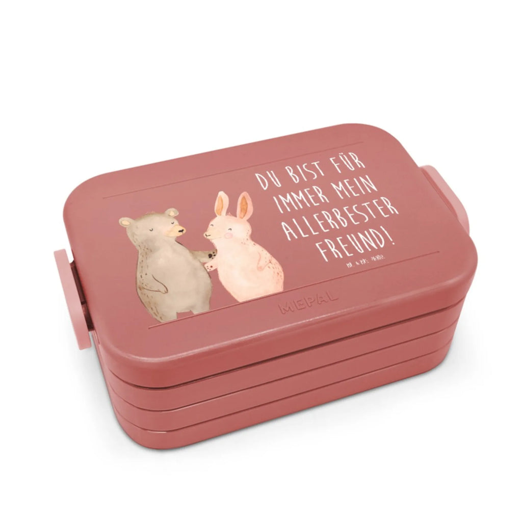 MEPAL Bentobox Bär und Hase Umarmen Motiv Bentobox, Brotdose, Lunchbox, Liebe, Partner, Freund, Freundin, Ehemann, Ehefrau, Heiraten, Verlobung, Heiratsantrag, Liebesgeschenk, Jahrestag, Hocheitstag, bester Freund, best friends, Bär, Freunde, Bärchen, Hase