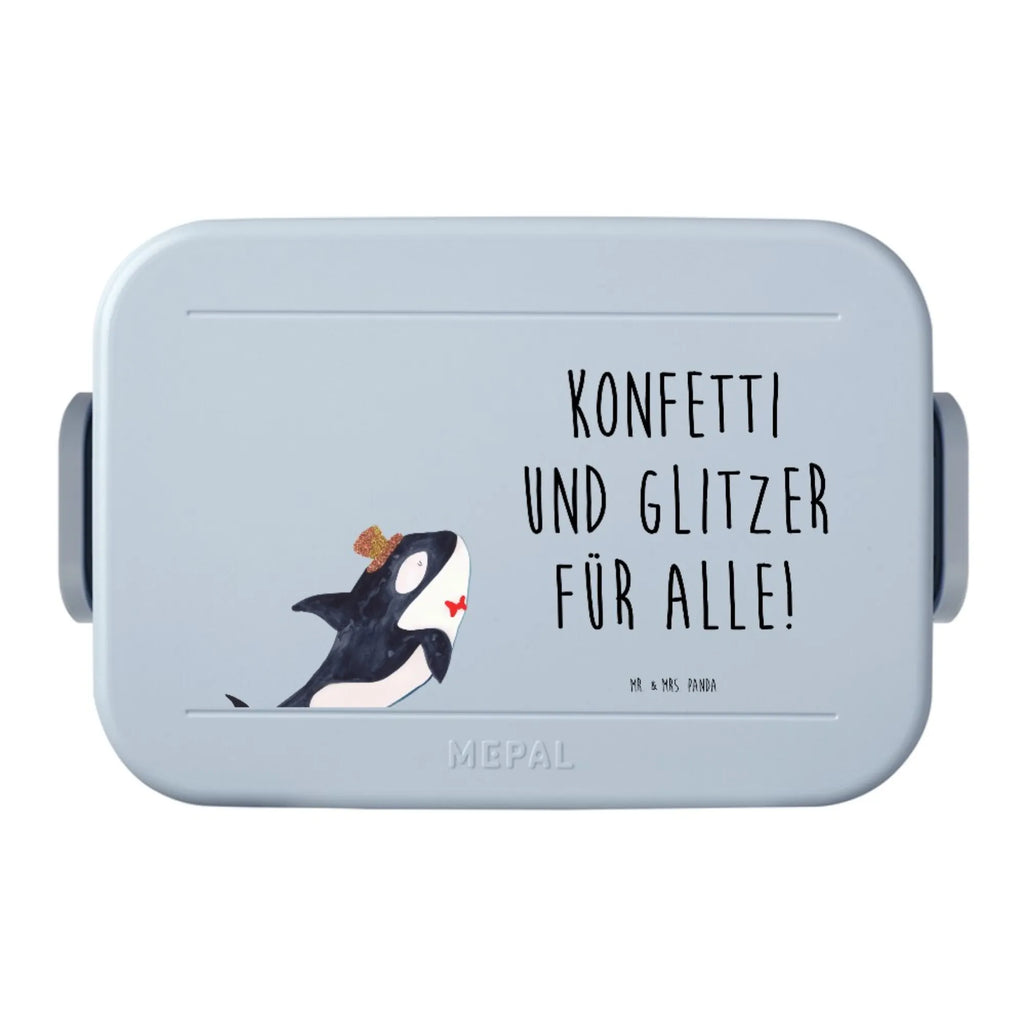 MEPAL Bentobox Orca Zylinder Motiv Bentobox, Brotdose, Lunchbox, Meerestiere, Meer, Urlaub, Narwal, Orca, Glückwunsch, Geburtstag, Fest, Konfetti, Feier, Glitter, Fete, Glitzer