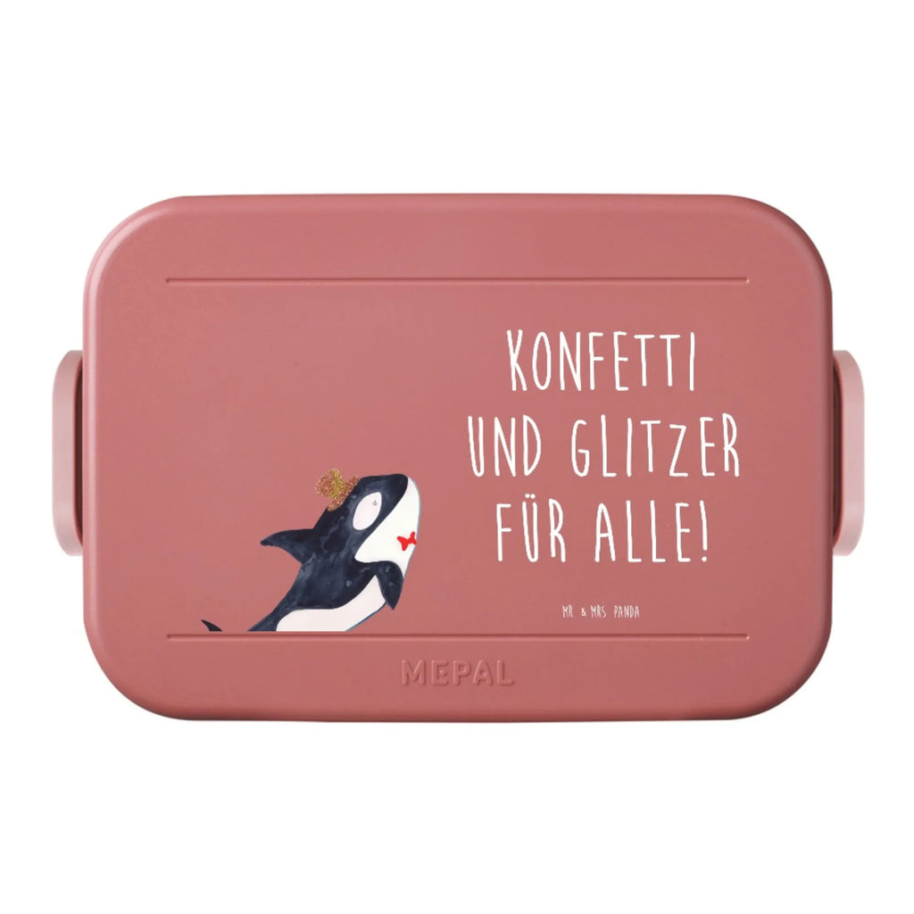 MEPAL Bentobox Orca Zylinder Motiv Bentobox, Brotdose, Lunchbox, Meerestiere, Meer, Urlaub, Narwal, Orca, Glückwunsch, Geburtstag, Fest, Konfetti, Feier, Glitter, Fete, Glitzer