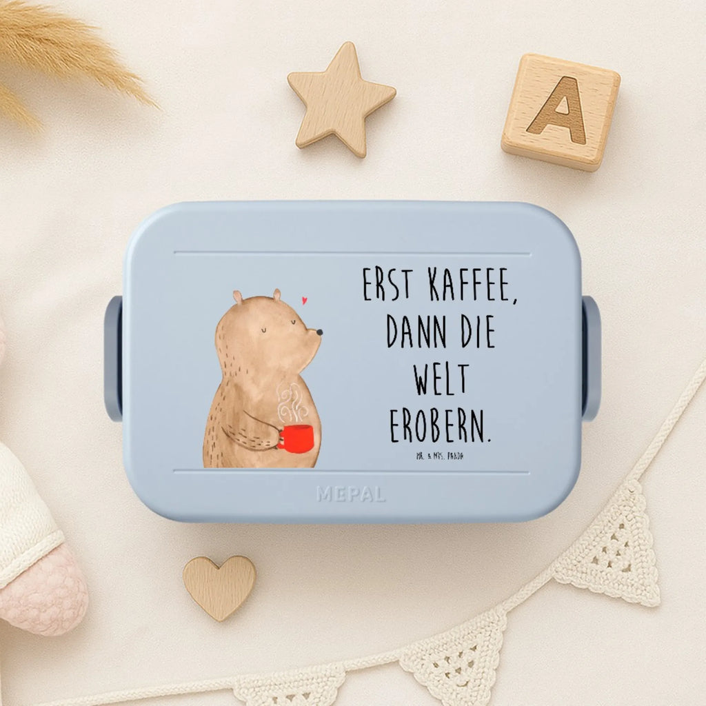 MEPAL Bentobox Bär Kaffee Motiv Brotdose, Bentobox, Lunchbox, Bär, Teddy, Teddybär, guten Morgen, Kaffee, Welt erobern, Morgenroutine, Welt retten, Coffee, Motivation, Bären