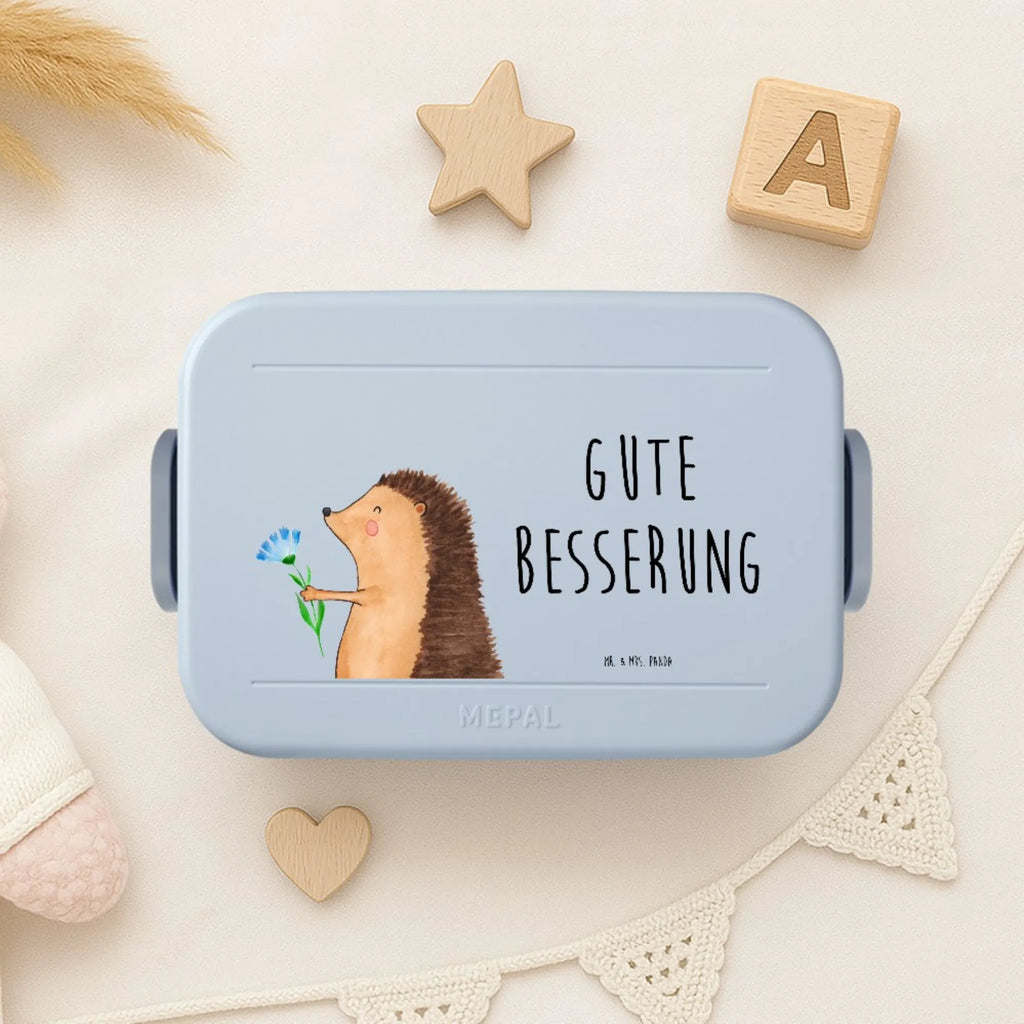 MEPAL Bentobox Igel Blumen Motiv Brotdose, Lunchbox, Bentobox, Tiermotive, Gute Laune, lustige Sprüche, Tiere, Krankenhaus, Gute Besserung, Besuch, Genesungswünsche, Krankheit, krank, Igel
