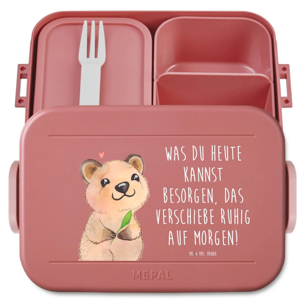 MEPAL Bentobox Quokka Happy Motiv Lunchbox, Brotdose, Bentobox, Tiermotive, Gute Laune, lustige Sprüche, Tiere, Niedliches Tier, Aufschieberitis, Lustiger Spruch, Verschieben, Dinge erledigen, Quokka