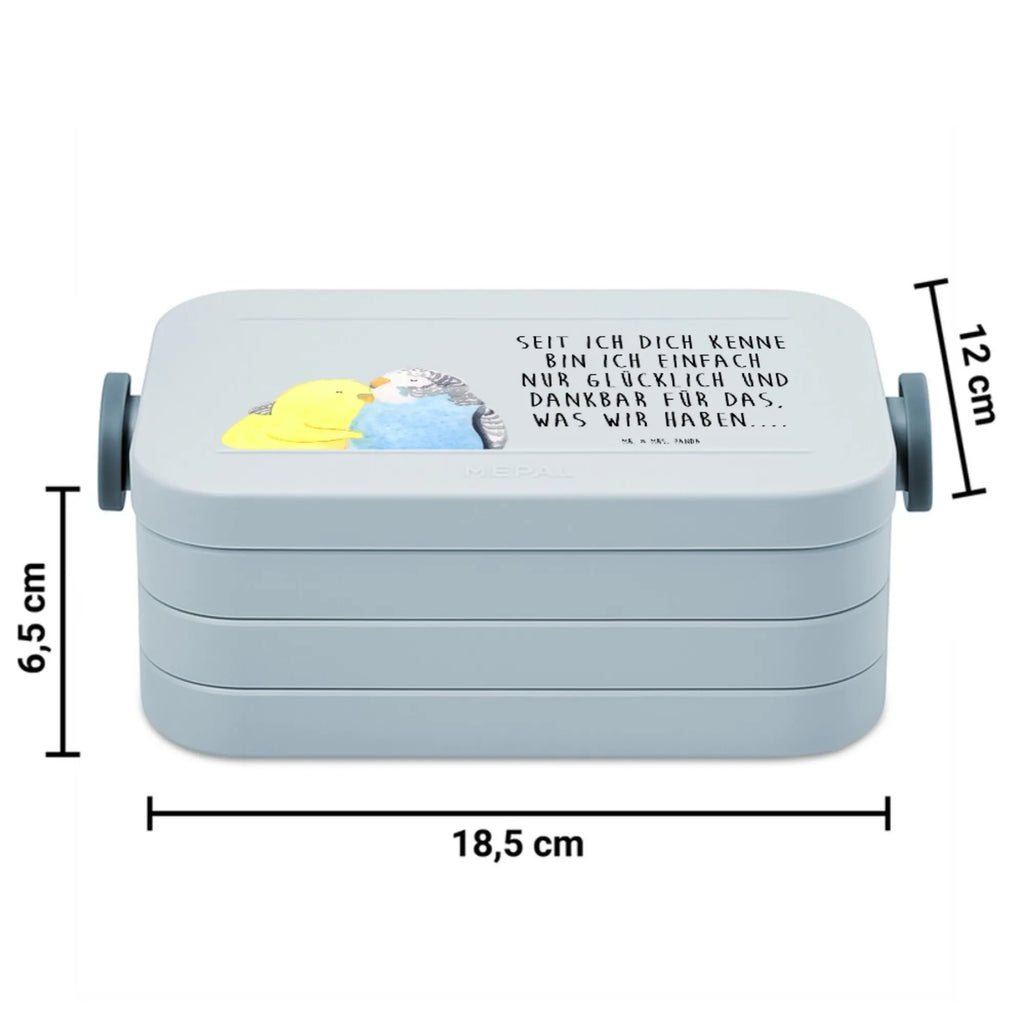 MEPAL Bentobox Wellensittich Liebe Motiv Brotdose, Bentobox, Lunchbox, Liebe, Partner, Freund, Freundin, Ehemann, Ehefrau, Heiraten, Verlobung, Heiratsantrag, Liebesgeschenk, Jahrestag, Hocheitstag, Vertrauen, Kuscheln, Wellensittich, Vögel, Nähe