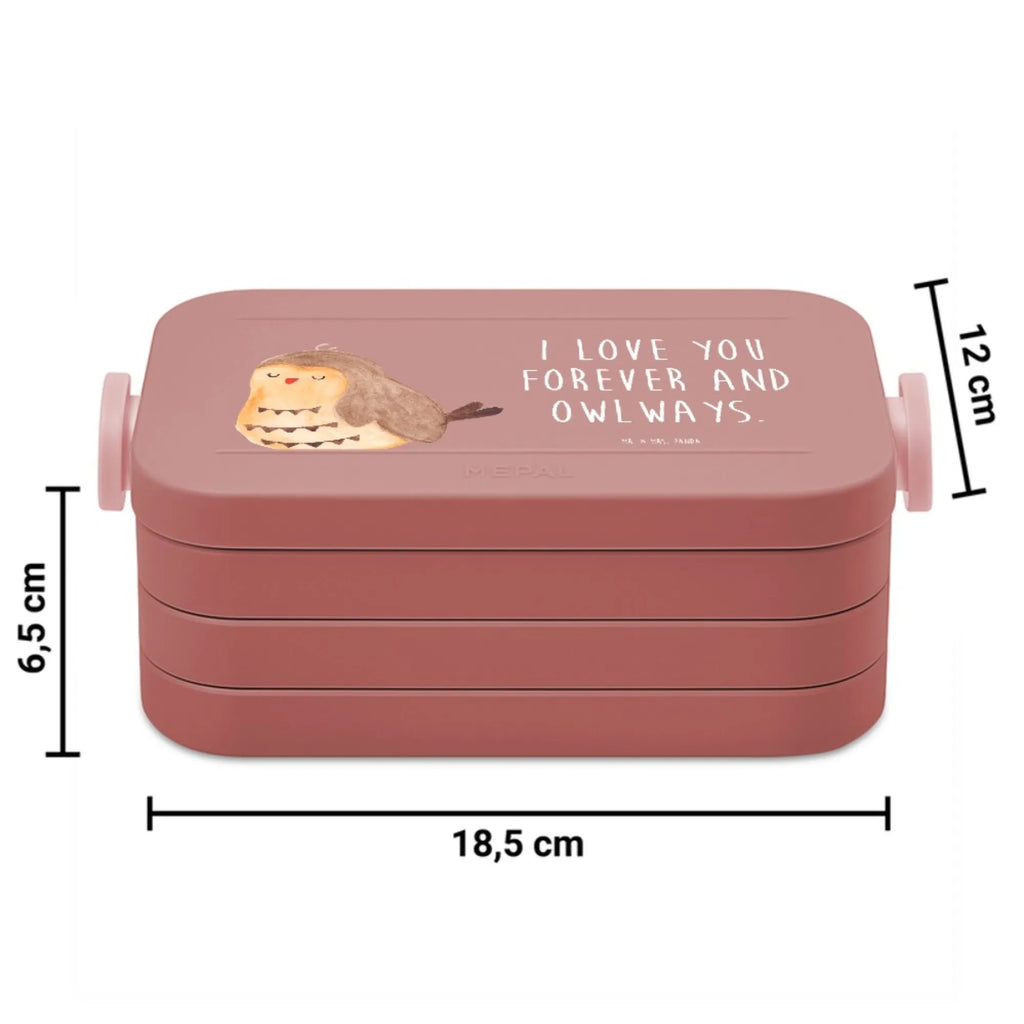 MEPAL Bentobox Eule Zufrieden Motiv Lunchbox, Brotdose, Bentobox, Eule, Romantisch, Owl, Eule deko, Spruch schön, Wortspiel lustig, Geschenk Hochzeitstag, Liebe Spruch, Eule Spruch