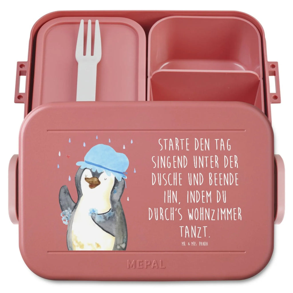 MEPAL Bentobox Pinguin Duschen Motiv Bentobox, Brotdose, Lunchbox, Pinguin, duschen, Lebensmotto, Pinguine, Neuanfang, Dusche, glücklich sein, Neustart, Motivation